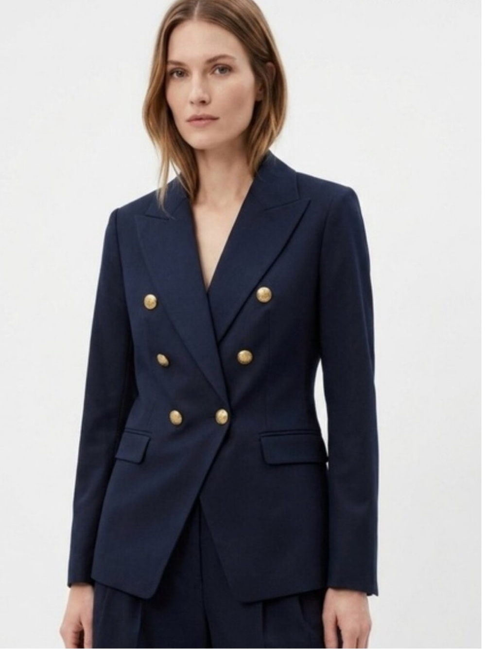 Captains Double-Breasted Navy Women's Blazer with Gold Buttons